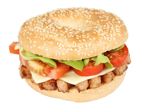 Frisches Bagle Sandwich — Stockfoto