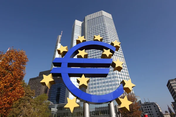 Європейський Центральний Банк в Франкфурт-на-Майні, Німеччина — стокове фото