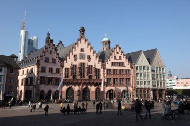 The famous historical Romer Square in the city of Frankfurt Main, Germany clipart