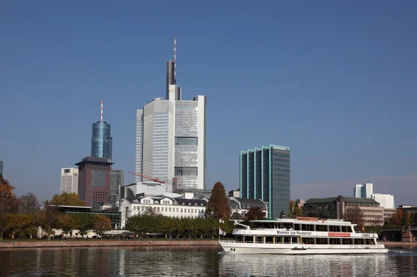 Merkezi iş bölgesi Frankfurt'un ana, Almanya — Stok fotoğraf