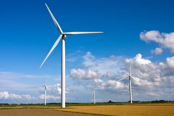 stock image Wind turbines on a field