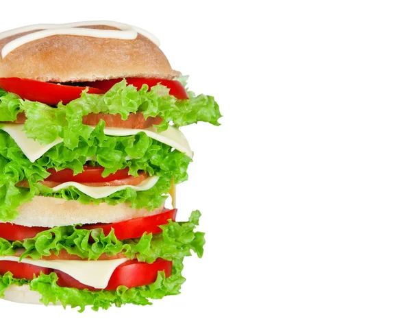 Köstliche große Hamburger isoliert auf weißem Hintergrund — Stockfoto