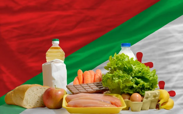 Základní potraviny potraviny před katanga státní vlajka — Stock fotografie