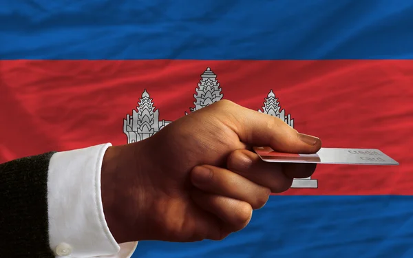 Покупка с помощью кредитной карты в Камбодже — стоковое фото