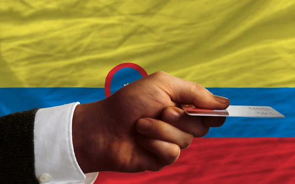 Compra con tarjeta de crédito en Colombia — Foto de Stock