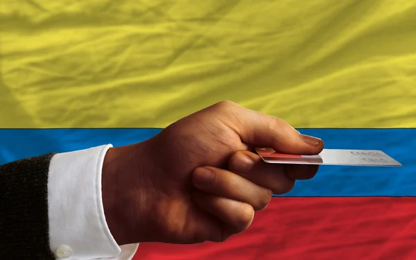 Kolombiya kredi kartı ile satın alma — Stok fotoğraf