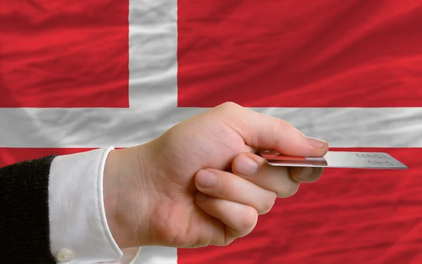 Zakup kartą kredytową w Danii — Zdjęcie stockowe
