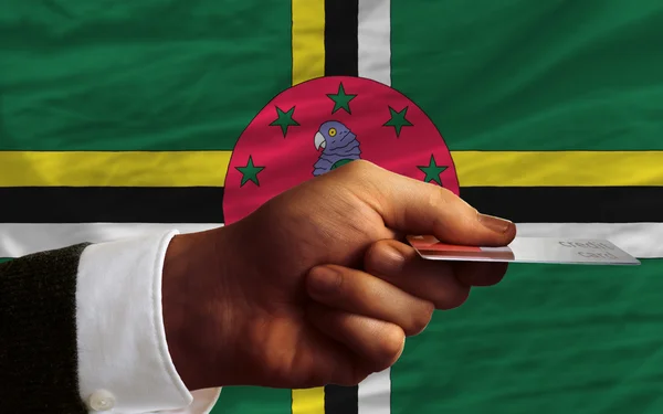 Покупка с помощью кредитной карты в Доминике — стоковое фото