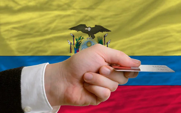 Compra con tarjeta de crédito en Ecuador — Foto de Stock