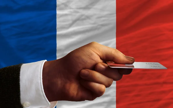 Acquisto con carta di credito in Francia — Foto Stock