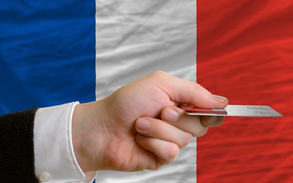 Nákup kreditní kartou ve Francii — Stock fotografie