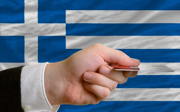 Einkauf mit Kreditkarte in Griechenland — Stockfoto