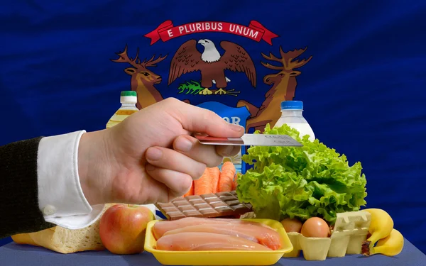 Acquisto di generi alimentari con carta di credito in noi stato di Michigan — Foto Stock