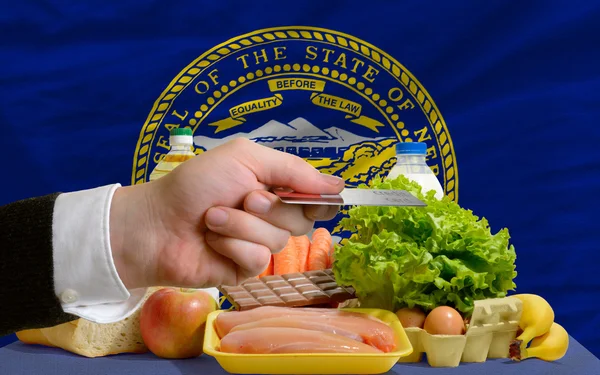 ネブラスカ州私たちのクレジット カードと食料品を購入 — ストック写真