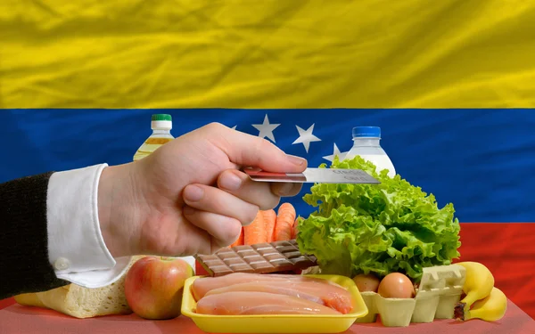 Buying groceries with credit card in venezuela — Stock Photo, Image
