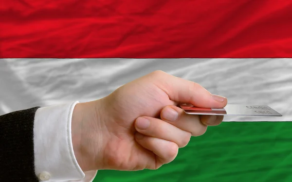 Comprando com cartão de crédito em húngaro — Fotografia de Stock