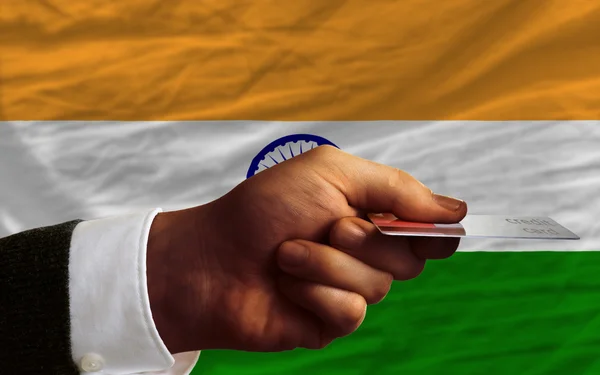 Zakup kartą kredytową w Indiach — Zdjęcie stockowe