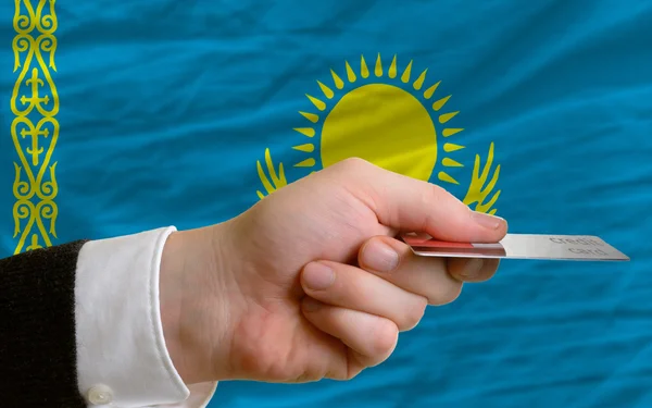 Buying with credit card in kazakhstan — Stock Photo, Image