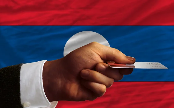 Zakup kartą kredytową w Laosie — Zdjęcie stockowe
