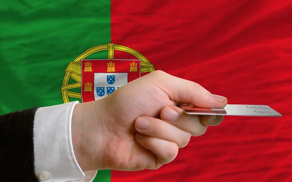 Buying with credit card in portugal — Stock Photo, Image