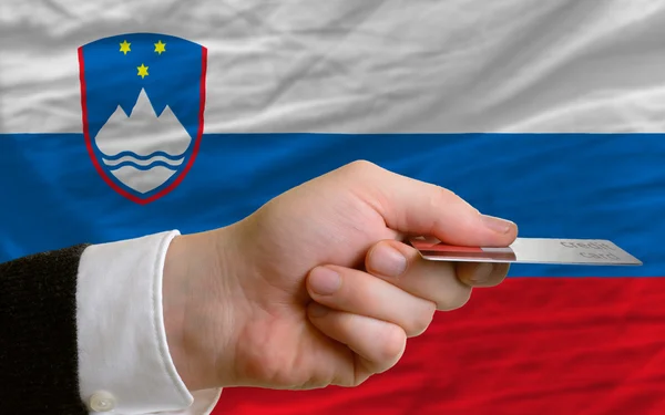 Buying with credit card in slovenia — Stock Photo, Image