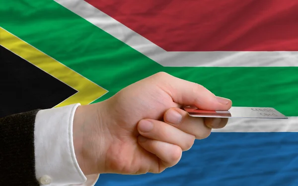 Einkauf mit Kreditkarte in Südafrika — Stockfoto
