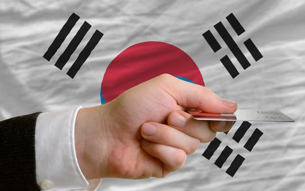 Buying with credit card in south korea — Stock Photo, Image