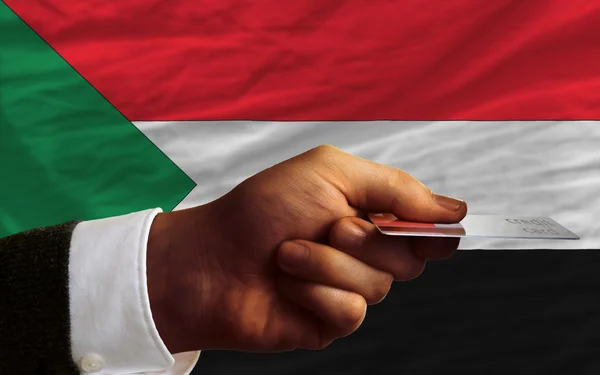 Comprando com cartão de crédito em sudan — Fotografia de Stock