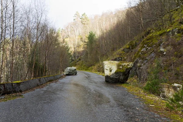 Verpauperde weg in rurale landschap — Stockfoto