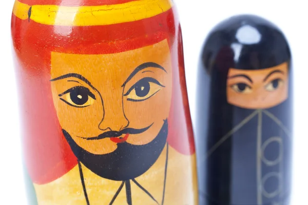 Arab muž a žena, hnízdící panenky — Stock fotografie