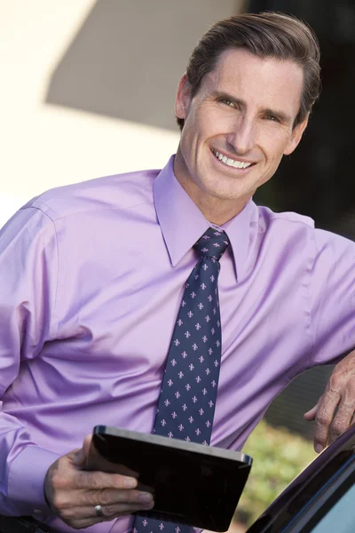 Man Successful Businessman with Tablet Computer — Stock Photo, Image