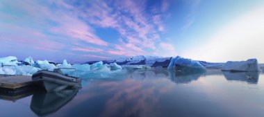 Ice Glacier Pond with safety pond parked next to it. clipart