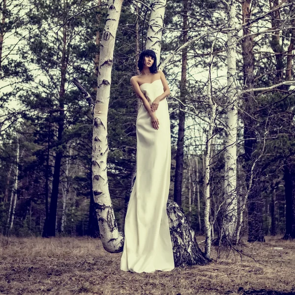 Портрет чувственной девушки в лесу — стоковое фото