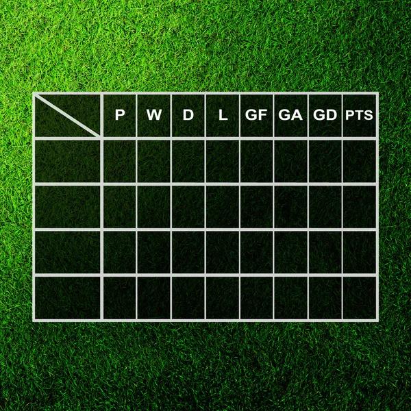 Tabell poäng på gräsplan — Stockfoto
