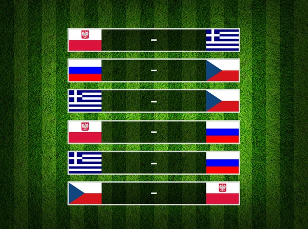 Groepsfase, euro 2012-groep een op gras achtergrond — Stockfoto