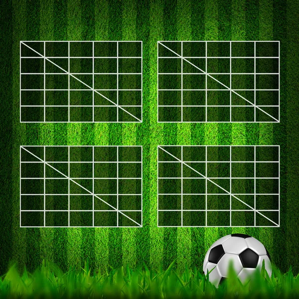 Fútbol en blanco (Fútbol) Puntuación de la tabla en el campo de hierba —  Fotos de Stock