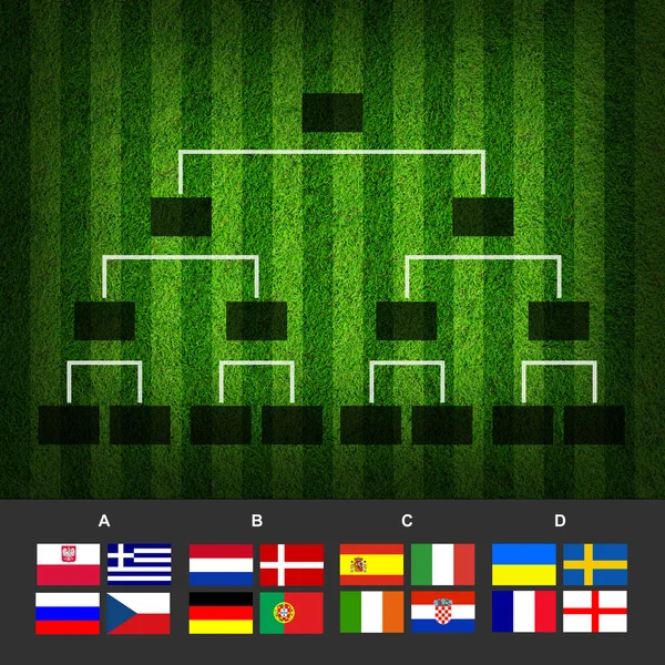 Voetbal (voetbal) Tounament kaart — Stockfoto