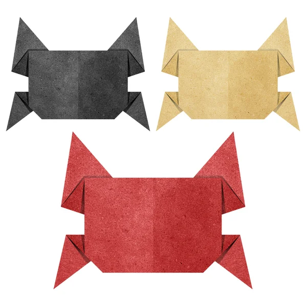 Origami crab recycled paper craft — Stock Photo, Image