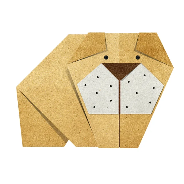 Origami Bulldogge aus recyceltem Papier — Stockfoto