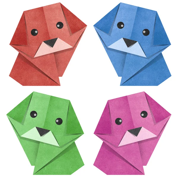 折り紙犬リサイクル ペーパー クラフト — ストック写真