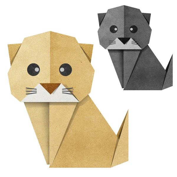 Origami-Katze recyceltes Papier — Stockfoto
