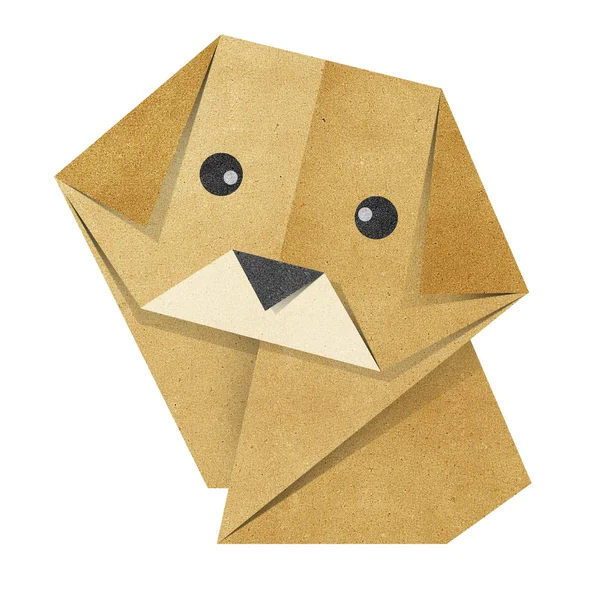Origami dog Recycled Papercraft — Stock Photo, Image