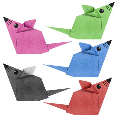 Origami mouse recycled papercraft clipart