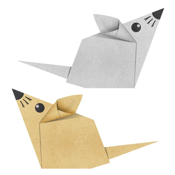 Origami mouse reciclado papelaria — Fotografia de Stock