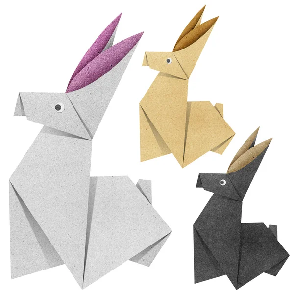 Origami κουνέλι ανακυκλωμένο Χαρτοκοπτική — Φωτογραφία Αρχείου