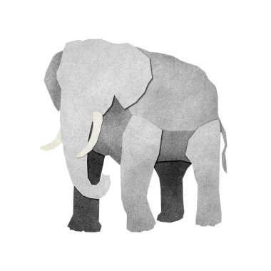 Papercut Elephant made from Recycled Paper clipart