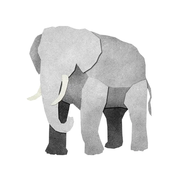 由再生纸制成的 papercut 大象 — 图库照片