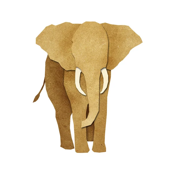 Papercut elefant återvunnet papper — Stockfoto