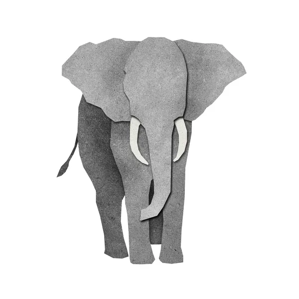 Papercut slon recyklovaný papír — Stock fotografie
