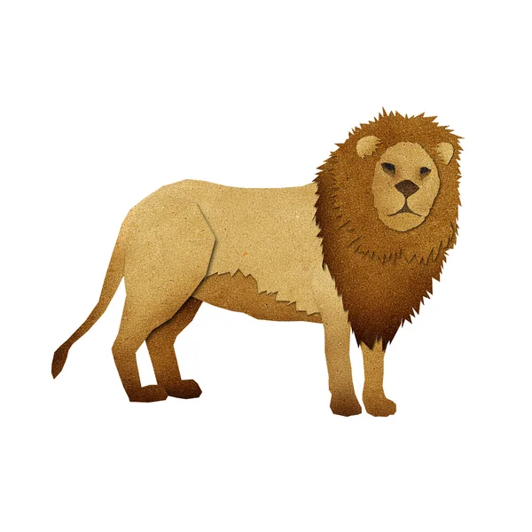 Papercut Lion Recycled Paper — Stock Photo, Image